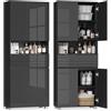 VASAGLE Mobile da Bagno, Mobiletto Portaoggetti, Alto, con Cassetto, Ripiani Regolabili, Scomparti, 30 x 60 x 170 cm, Nero Inchiostro BBC563BH01