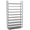 SONGMICS Scarpiera a 10 Livelli, Scaffale Portascarpe con Struttura, Capacità Fino a 50 Paia di Scarpe, in Soggiorno, Corridoio, Guardaroba, Tessuto non Tessuto, 100 x 29 x 175 cm, Nero LSR10H
