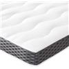 Amazon Basics Topper Singolo 90 x 200 cm in Memory Foam, 7 cm Coprimaterasso, Medio, Bianco
