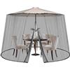 Sekey Moustiquaire Réglable pour Parasol de 250-300cm Terrasse, avec 1 Portes à Fermeture éclair, l, 2,5 m de Haut, Noir