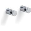 GEDY Appendiabiti da Parete tondi cromati, 2 Appendiabiti da Muro tondi 3CM, Misure e Peso: 3X1,6X1,6 CM & 0,035 kg, Appendini Bagno Realizzati in Ottone, Design R&S Gedy, 2 Anni di Garanzia