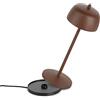 LA VILLE LUMIÈRE THETA Designed by Zafferano Lampada LED da Tavolo Senza Fili NOVITÀ 2022, Touch Portatile Ricaricabile da Esterno/Interno, Dimmerabile Protezione IP65, 9h, H 30cm(Corten Opaco)