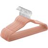 SONGMICS Grucce Appendiabiti in Velluto, 20 Pezzi, Salvaspazio e Antiscivolo, Gancio Girevole a 360°, Spesso 0,6 cm, Largo 41,5 cm, Cappotti Pantaloni, Rosa Chiaro e Argento CRF026R20