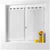 douceur d'Intérieur coppia tenda con passanti scovolini poliestere, Poliestere, White, 120x60 cm