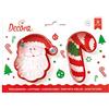 Decora 255068 Set 2 Tagliapasta Babbo Natale e Candy Cane, Plastica, Rosso