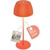 Briloner - Lampada da tavolo senza fili IP44 con bordo luminoso, touch dimmer, lampada da scrivania ricaricabile, abat-jour a batteria, lampada da comodino ricaricabile, 14,5x36,5 cm, arancione