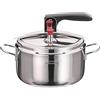 Barazzoni Pentola a pressione ø 22 cm - 5lt, Acciaio Inox 18/10, Con bloccaleva, Adatta a tutti i piani cottura induzione compresa, Made in Italy, Linea Basic