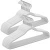 SONGMICS Grucce Velluto 30 Pezzi, Grucce Appendiabiti Lunghe 42 cm, Salvaspazio, Capacità di Carico Elevata, Gancio Girevole a 360°, per Cappotti Camicie Completi, Bianco e Argento CRF026W02