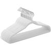 SONGMICS Grucce Appendiabiti in Velluto, 20 Pezzi, Salvaspazio e Antiscivolo, Gancio Girevole a 360°, Spesso 0,6 cm, Largo 41,5 cm, Cappotti Pantaloni, Bianco Nuvola e Argento CRF026W20