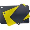 Fackelmann Set 3 Taglieri in Plastica Flessibile XSlim, 3 misure in Colorazioni Grigio e Giallo a norma HACCP, Lavabili in lavastoviglie 38,5 x 24 cm - 31,5 x 20 cm - 24,5 x 16 cm