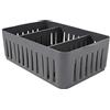 Simplify Cestino impilabile a 3 scomparti con divisori regolabili, organizer per cassetti, cesto portaoggetti, ottimo per ufficio, forniture da scrivania, accessori, trucchi, grigio