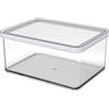 Rotho Loft Scatola Rettangolare con Coperchio e Guarnizione, Plastica (SAN) senza BPA, Trasparente/Bianco, 2.25 L, 20.0 x 15.0 x 9.6 cm