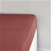 Today Essential - Lenzuolo con angoli, 90 x 190 cm, 1 persona, jersey 100% cotone, tinta unita, terracotta