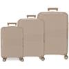 MOVOM Inari Champagne Set di Bagagli 54x78x31 cm Rigido Polipropilene Chiusura TSA Integrata 226L 10.6kg 4 Doppie Ruote Bagaglio a Mano