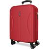 ROLL ROAD Joumma Formentera Rosso Valigia da Cabina 38x55x20 cm Rigido ABS Lucchetto a Combinazione Integrato 35L 2.6kg 4 Doppie Ruote Bagaglio a Mano