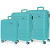 MOVOM Galaxy Set Valigia Nero 55/68/78 cm Rigido ABS Serratura a Combinazione Laterale 217L 11.5 kg 4 Ruote Doppio Bagaglio a Mano, Rosso, 40 x 55 x 20 cm, 48 x 68 x 27 cm, 53 x 78 x 31 cm, Set
