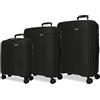 Movom Set di valigie nere 55/68/78 cm rigido 11,4 kg chiusura TSA Polipropilene 11,4 kg 217LExtensible Bagagli a mano, Nero, Taglia unica, Set di valigie