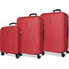 ROLL ROAD Formentera Bordeaux Set di Bagagli 55/65/75 cm Rigido ABS Lucchetto a Combinazione Integrato 188L 10.3kg 4 Doppie Ruote Bagaglio a Mano