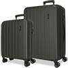 MOVOM Wood Set di valigie, 70 cm, Grigio