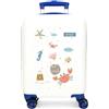 Enso Valise pour Enfants Enso Mr Crab, in ABS, Doubles roues pivotanti multidirectionnelles, serrure à Combinaison latérale pour un Voyage en Toute sécurité, Multiples possibilités d'utilisation., bianco,