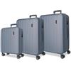 MOVOM Wood Valigia Cabina, Medie, Grandi e Set, Rigida ABS Chiusura TSA, 4 Ruote Doppie Estensibili Bags Bags Bags, argento, Taglia unica, Set 3 valigie 65-75