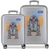 Star Wars Joumma Galaxy Set di Bagagli Argento 55/65 cm Rigido ABS Lucchetto a Combinazione Laterale 91L 5.6kg 4 Doppie Ruote Bagaglio a Mano