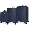 Movom Set di valigie blu 55/68/78 cm Rigido 11,4 kg Chiusura TSA Polipropilene 11,4 kg 217LExtensible Bagagli a mano, blu, Taglia unica, Set di valigie
