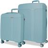 Movom Set di valigie blu 55/68 cm rigido 6,65 kg chiusura TSA Polipropilene 6,65 kg 109LExtensible Bagagli a mano, blu, Taglia unica, Set di valigie