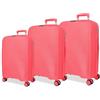 ROLL ROAD Orbit Set di valigie rosa 54/64/75 cm Rigido 9,6 kg Chiusura TSA Polipropilene 9,6 kg 183L Bagaglio a mano, Rosa, Taglia unica, Set di valigie