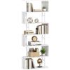 VASAGLE Libreria a Forma di S a 7 Ripiani, in Legno e Metallo, Scaffalatura Portaoggetti, 60 x 24 x 190,5 cm, per Soggiorno e Ufficio, Bianco Nuvola e Bianco Opaco, Collezione Barnet LLS173WB01