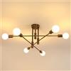 DELIPOP Lampadario Sputnik Industriale Vintage, 6 Luci E27 Lampadario Camera da Letto in Metallo, Regolabile 180° Lampada da Soffitto Moderno per Soggiorno, Camera da Letto, Cucina, Sala da Pranzo