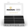 Romon 180 Pezzi Guaina Termorestringente Nera, Termorestringente per Cavi Elettrici, Guaina Termorestringente Tubi, Kit Tubo Termorestringente, Rapporto di Restringimento 3: 1, 7 Taglia
