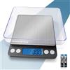 PORTENTUM Bilancia da Cucina Digitale - Alta Precisione da 0.1g a 500g bilancia cucina Funzione Tara Bilance Alimenti Elettronica con Piattaforma in Acciaio Inossidabile per Pesa Cibo, Display LCD