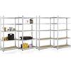 Juskys Set 4 scaffali Basic 4X 180x90x40 cm (AxLxP) | 3500 kg | 20 ripiani | struttura a incastro per officina, garage, cantina - metallo zincato