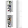 kleankin Colonna Bagno Salvaspazio, Cassetto 30x28x170cm Bianco Lucido