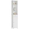 EUGAD 0024WY Mobile a Colonna per Bagno Alto Mobiletto Angolo Bianco Armadietto a Terra Salvaspazio in Legno