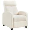 Yaheetech Poltrona Relax Reclinabile Regolabile con Poggiapiedi, Avorio