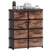 HOMCOM Cassettiera in Tessuto Salvaspazio con 8 Cassetti, Mobile con Cassetti Industriale in Metallo per Camera da Letto, Bagno e Soggiorno, 84.5x30.5x100 cm, Marrone Rustico