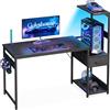 Coleshome Scrivania Gaming con Libreria e Cassetti, 120 × 48 cm