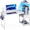Coleshome Scrivania Gaming con Libreria e Cassetti, 120 × 48 cm