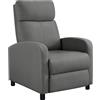 Yaheetech Poltrona Relax Reclinabile Regolabile con Poggiapiedi, Grigio