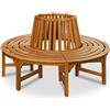 Casaria® Panchina da Giardino Resistente in Legno di Eucalipto Certificato FSC® Ø 190 cm Portata 160 kg per Seduta Panca da Esterno Rotonda Alberi