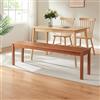 [en.casa] Panca da Pranzo in Legno di Pino per Interni Seduta Sgabello da Tavolo Cucina Ingresso Soggiorno 160 x 35 x 45 cm - Effetto Noce