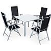 Casaria Set Tavolo e Sedie da Giardino Bern 4+1 Alluminio Bern Schienale 8 Posizioni Balcone Patio