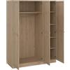 AVANTI TRENDSTORE Corsico - Armadio a 3 ante a battente in legno laminato con 5 ripiani e un asta per vestiti, disponibile bianco oppure Jackson Hickory. Dimensioni: LAP 147x200,1x61,6cm