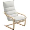 HOMCOM Poltrona a Dondolo Moderna con Braccioli in Legno, Sedia Imbottita da Salotto e Camera con Cuscini Spessi in Velluto, 67x83x105 cm, Crema