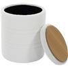 HOMCOM Pouf Contenitore Rotondo 33L in Tessuto Sherpa, Sgabello Contenitore con Coperchio, Capacità 120kg, 36.5x36.5x46.5 cm, Camera da Letto, Soggiorno, Ingresso, Bianco