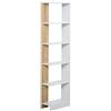 HOMCOM Mobiletto Scaffale 5 Ripiani 45x21x170 cm Rovere e Bianco