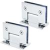 SAYAYO Cerniere per Porte in Vetro, 90 Gradi Supporto Vetro Morsetto, 2 Pezzi Cardini per Porte in Acciaio Inox Spessore 4 mm, Porta Doccia Morsetti Cromo, per Spessore 8-12 mm