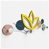 Giallobus - Appendiabiti da parete 4Me - 10 - Lotus flower - Legno Mdf + Alluminio - 60L x 25l cm - 05 - M - Attaccapanni da Muro con 4 Ganci in Alluminio e Legno
